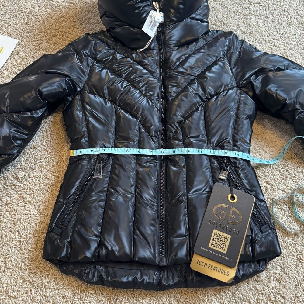 Goldbergh Elodie Quilted Ski Jacket Black Shine NWT US 4 Black Waterproof - Picture 9 of 12